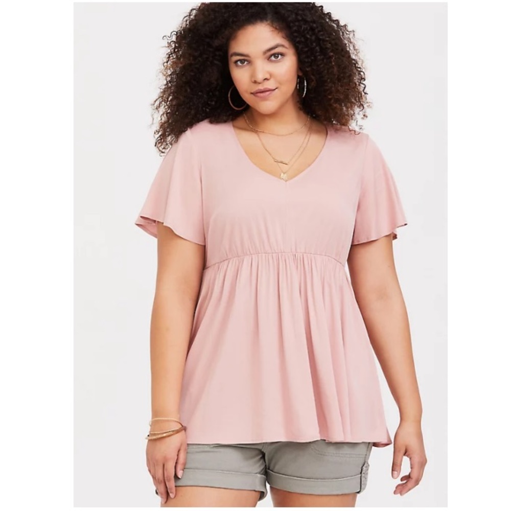 PINK CHALLIS BABYDOLL BLOUSE 💖